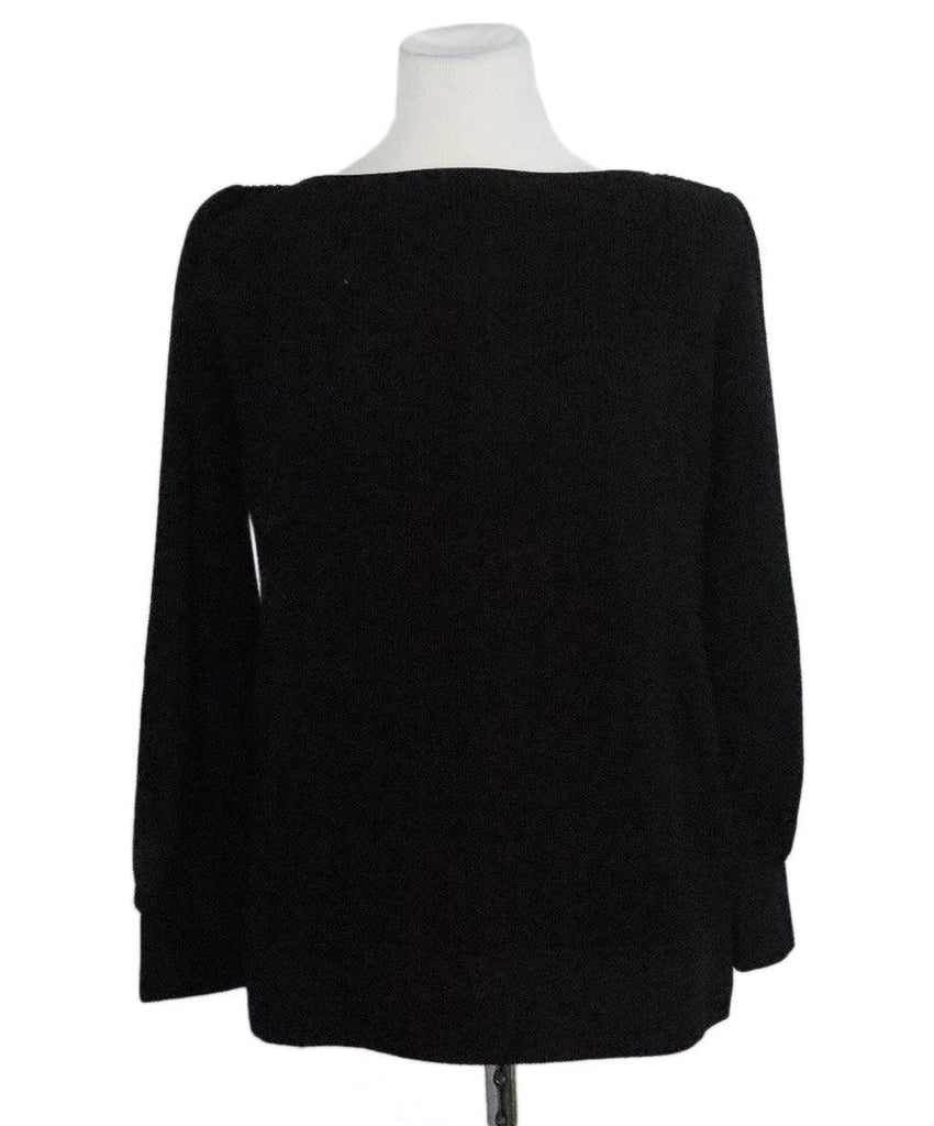 N. 21 Black Cotton Sweater w/ Bow Trim sz 8 - Michael's Consignment NYC