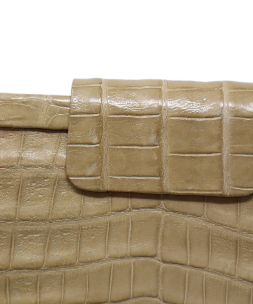 Nancy Gonzalez Beige Crocodile Leather Clutch 8