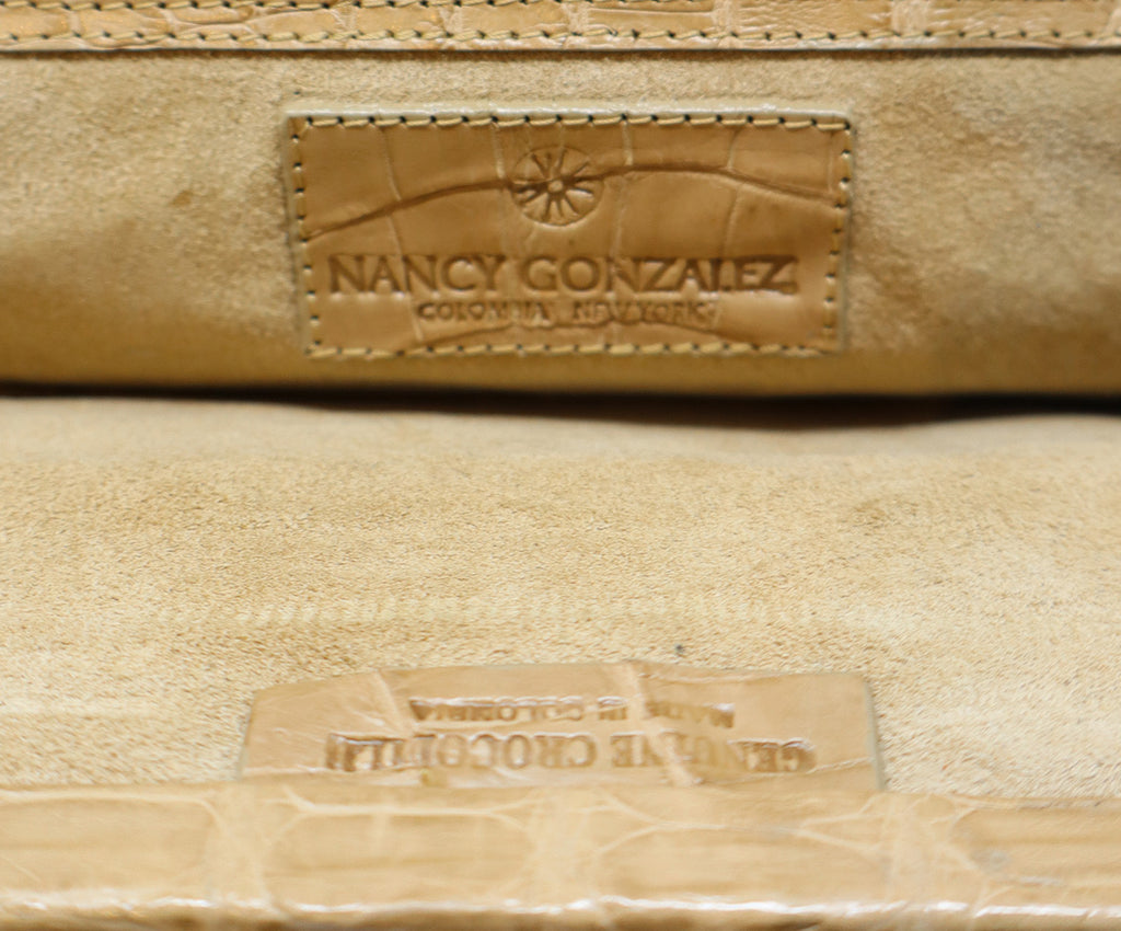 Nancy Gonzalez Beige Crocodile Leather Clutch 6