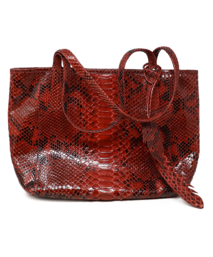 Nancy Gonzalez Red & Black Python Tote 
