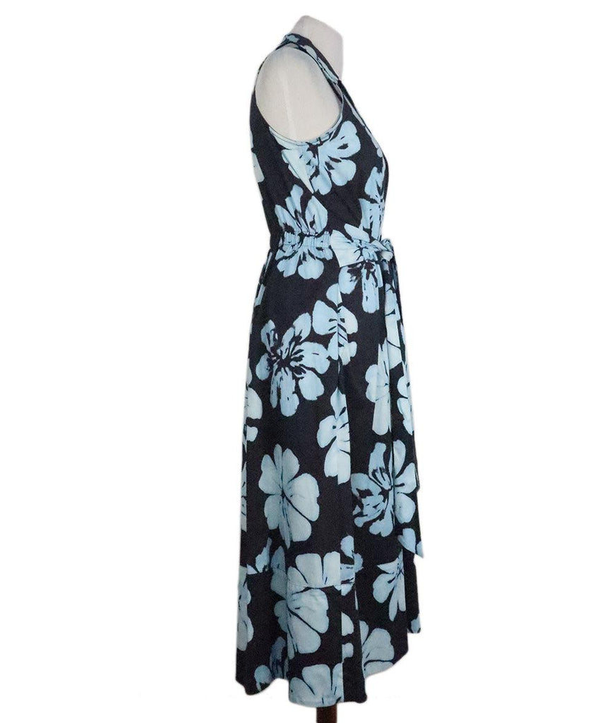 Natori Blue Floral Print Dress sz 4 - Michael's Consignment NYC