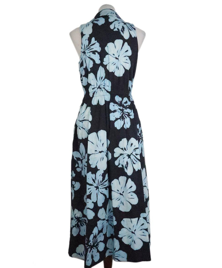 Natori Blue Floral Print Dress sz 4 - Michael's Consignment NYC