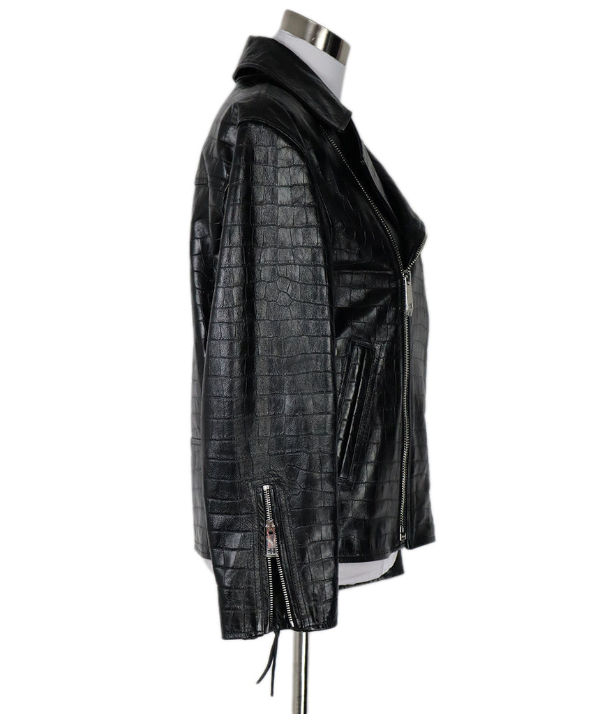 Nili Lotan Black Pressed Leather Biker Jacket 1