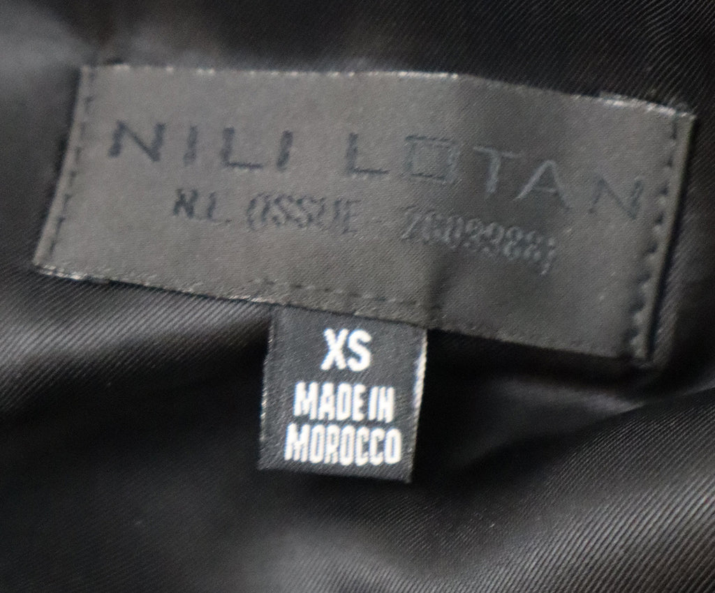 Nili Lotan Black Pressed Leather Biker Jacket 4