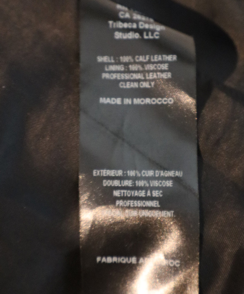 Nili Lotan Black Pressed Leather Biker Jacket 5