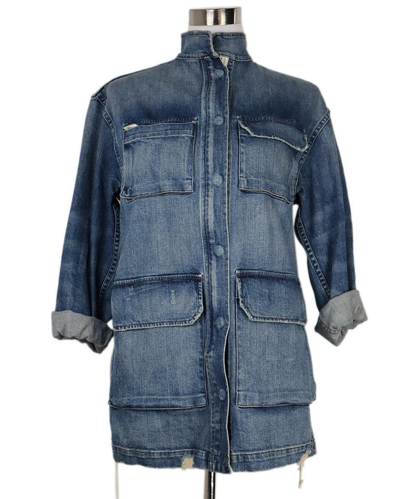 Nili Lotan Blue Denim Drawstring Jacket 
