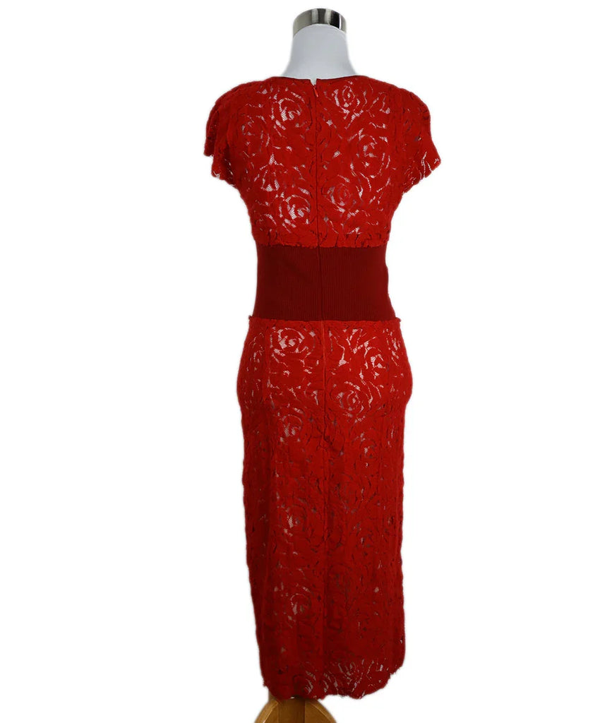 Nina Ricci Red Lace Dress 2