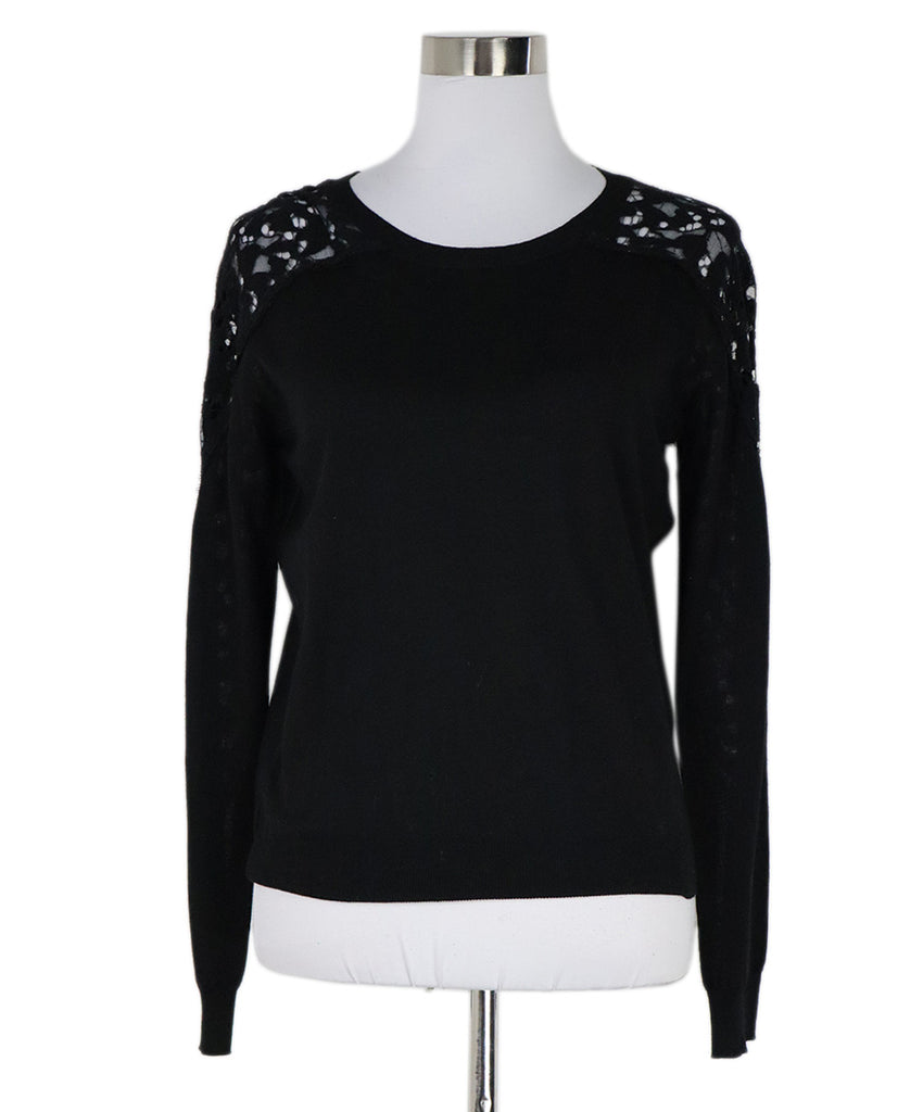 Nina Ricci Black Wool Cutwork Sweater 
