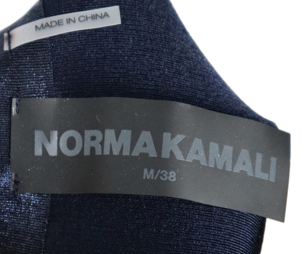 Norma Kamali Metallic Navy Evening Dress 3