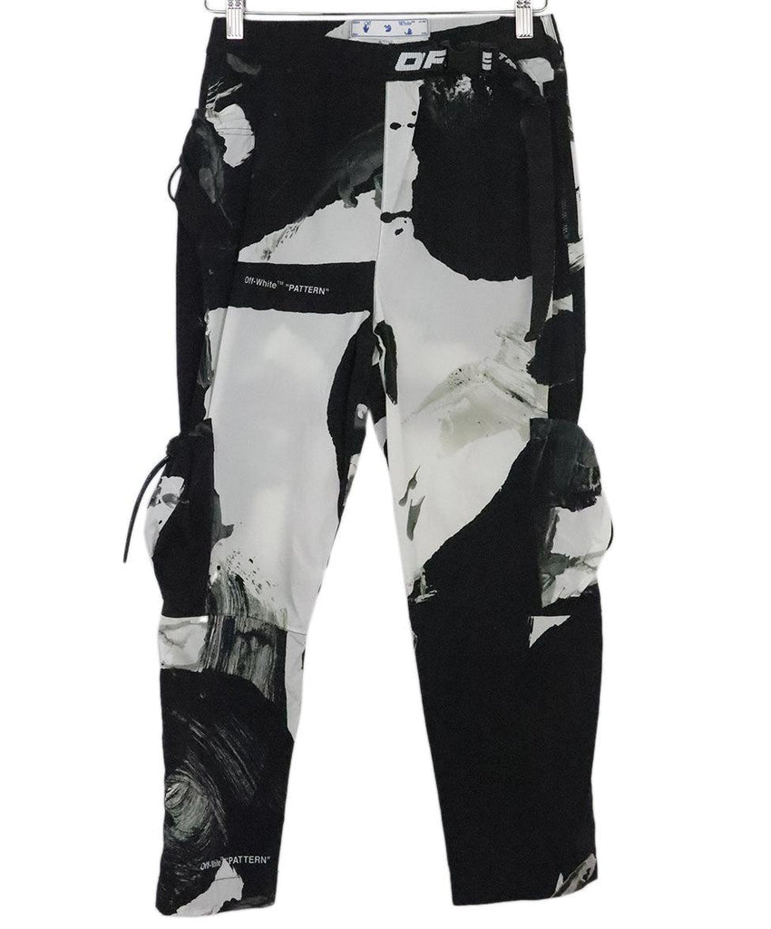 Off White Black & White Print Pants sz 2 - Michael's Consignment NYC