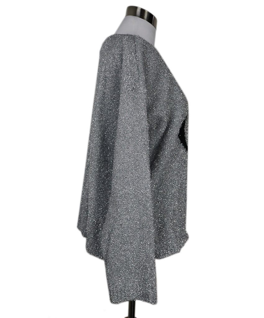 Off White Silver Lurex Sweater 1