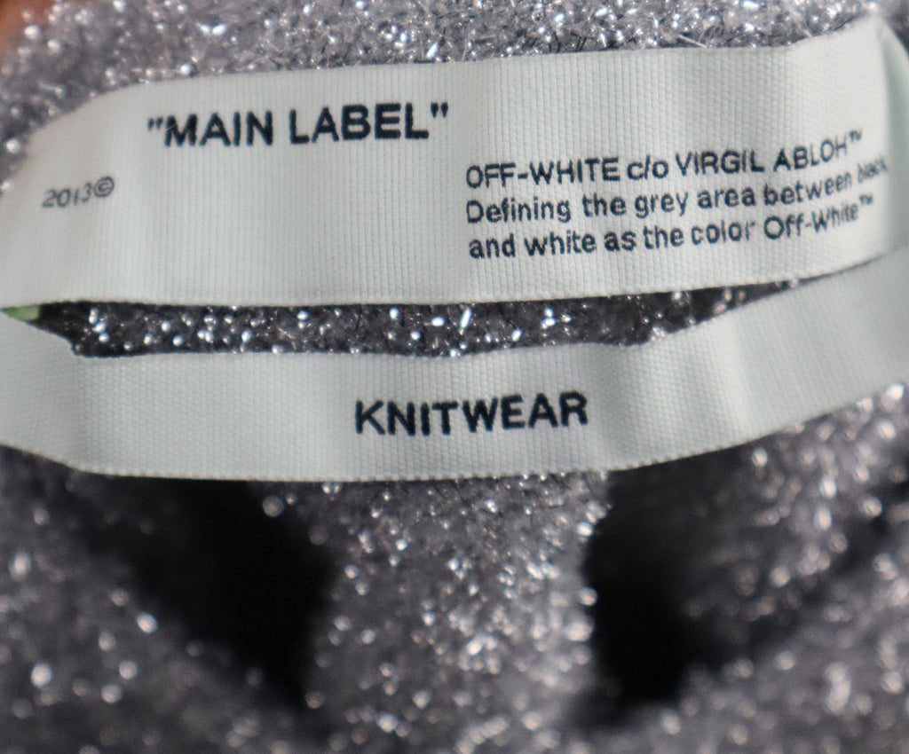 Off White Silver Lurex Sweater 3