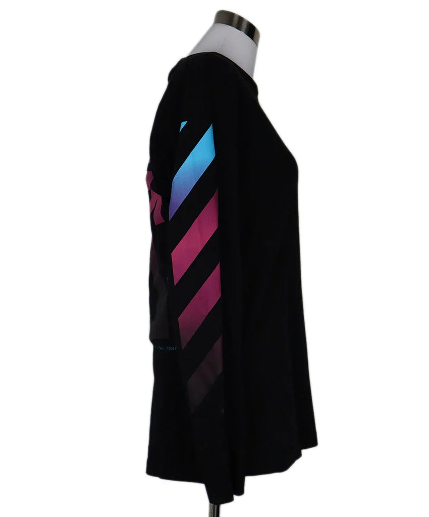 Off-White Black Purple & Blue Print Shirt sz 8 - Michael's Consignment NYC