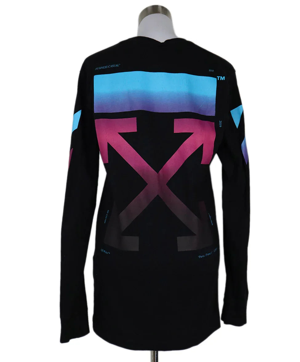 pink and blue off white