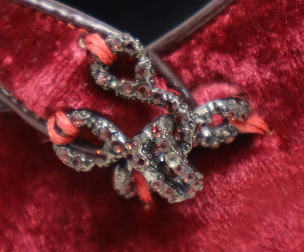 Oscar De La Renta Burgundy Velvet Rhinestone Heels sz 9.5 - Michael's Consignment NYC