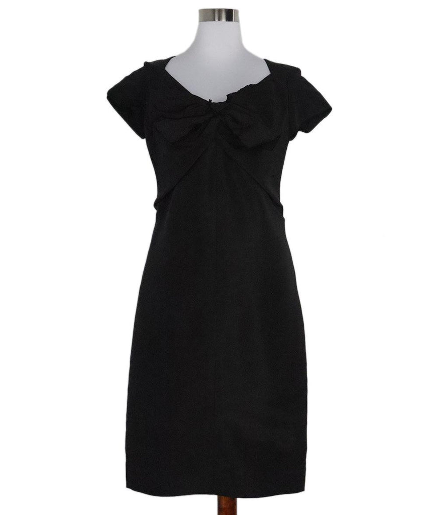 Oscar De La Renta Black Silk Bow Dress sz 8 - Michael's Consignment NYC