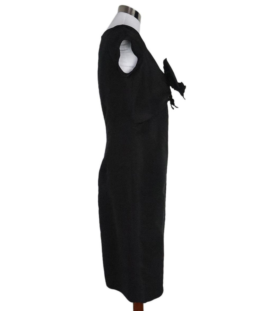 Oscar De La Renta Black Silk Bow Dress 1