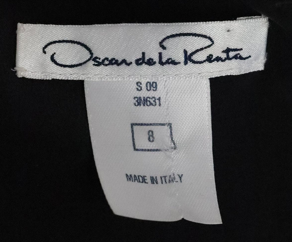 Oscar De La Renta Black Silk Bow Dress 3