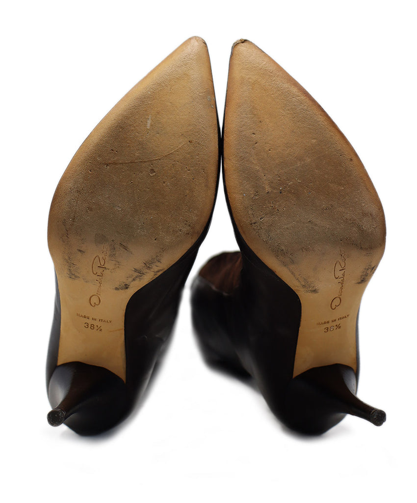 Oscar De La Renta Brown Leather Suede Boots 4