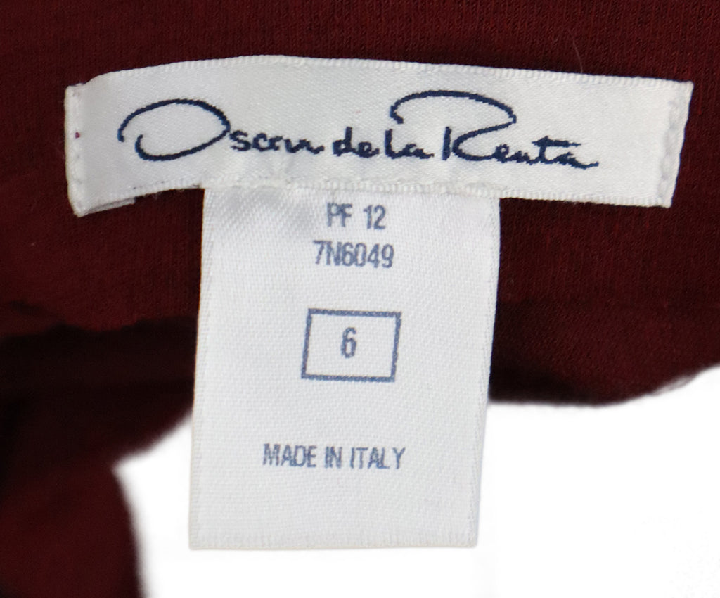 Oscar De La Renta Burgundy Wool Dress 3