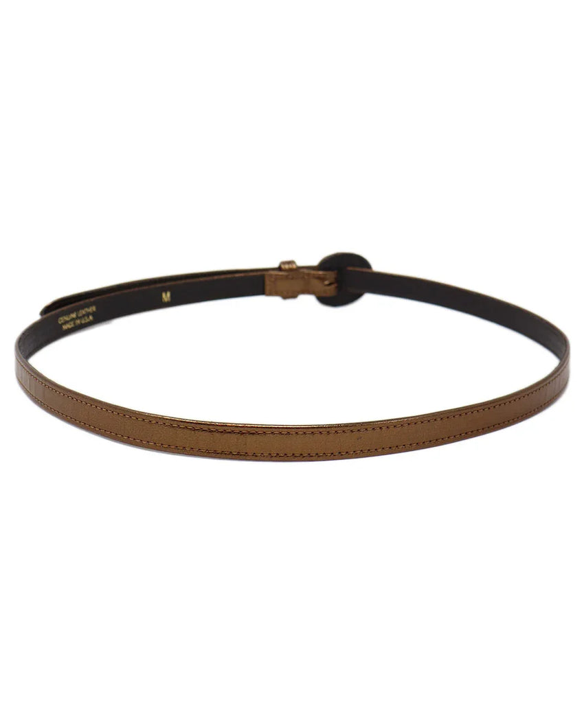 Oscar De La Renta Copper Leather Belt - Michael's Consignment NYC