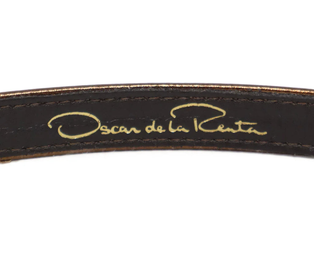 Oscar De La Renta Copper Leather Belt - Michael's Consignment NYC