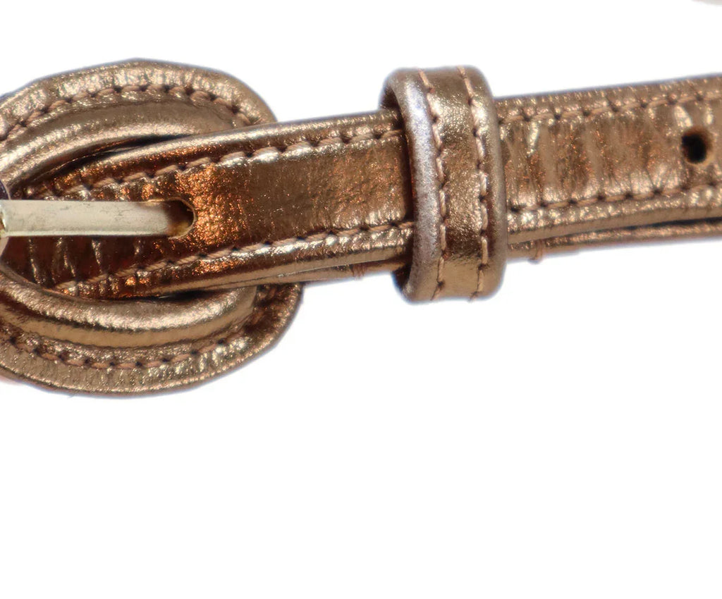 Oscar De La Renta Copper Leather Belt - Michael's Consignment NYC