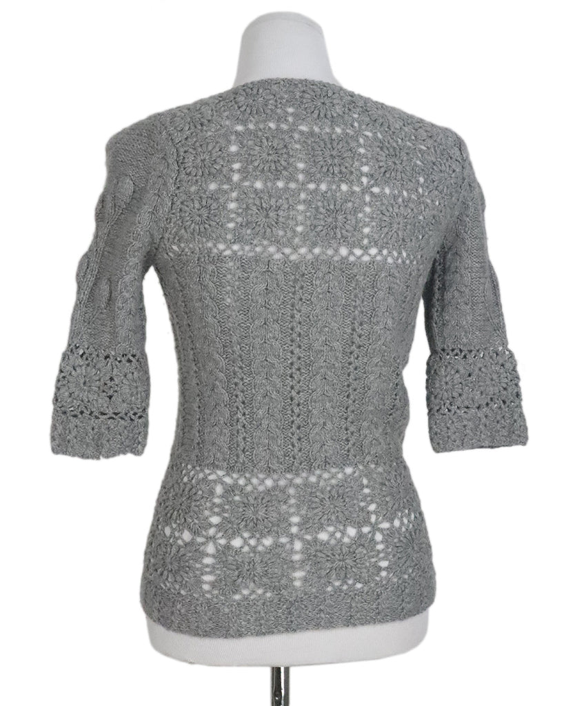 Oscar De La Renta Grey Cashmere Knit Sweater 2