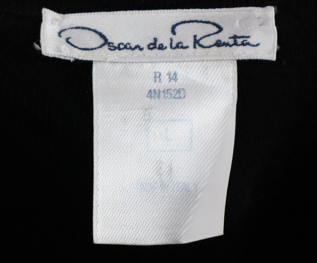 Oscar De La Renta Black & Navy Silk Ruffle Dress 3