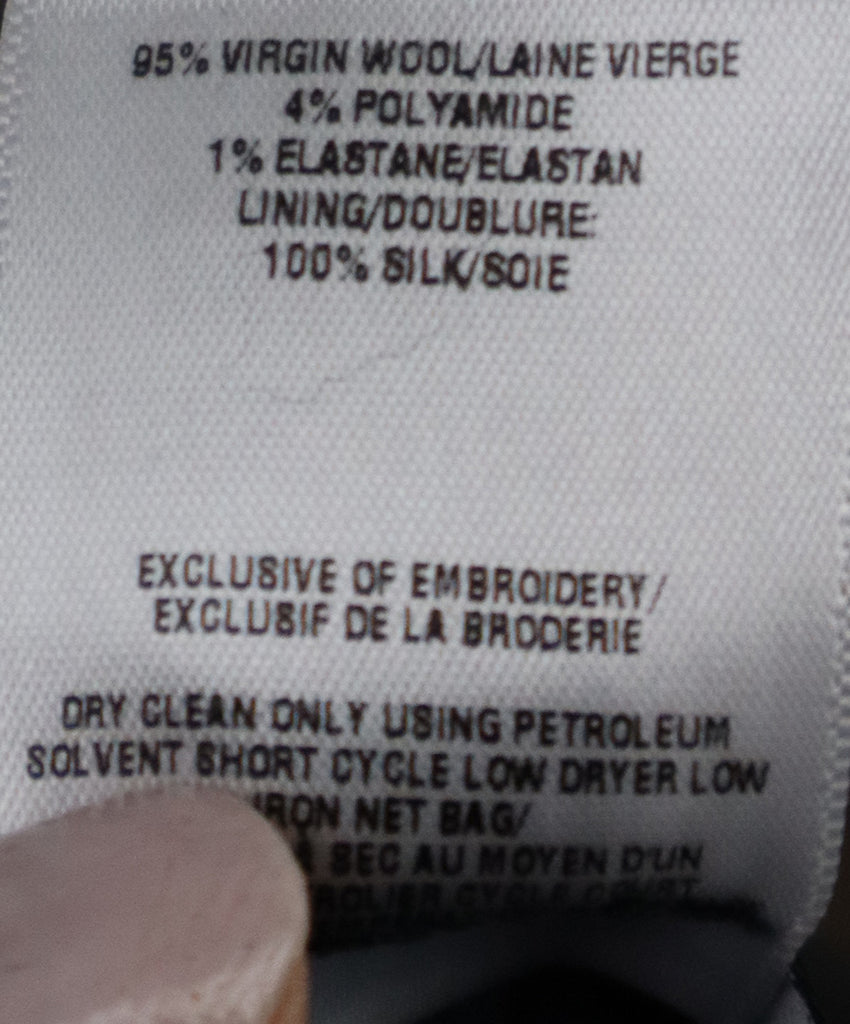 Oscar de la Renta Navy Wool Rhinestone Dress 4