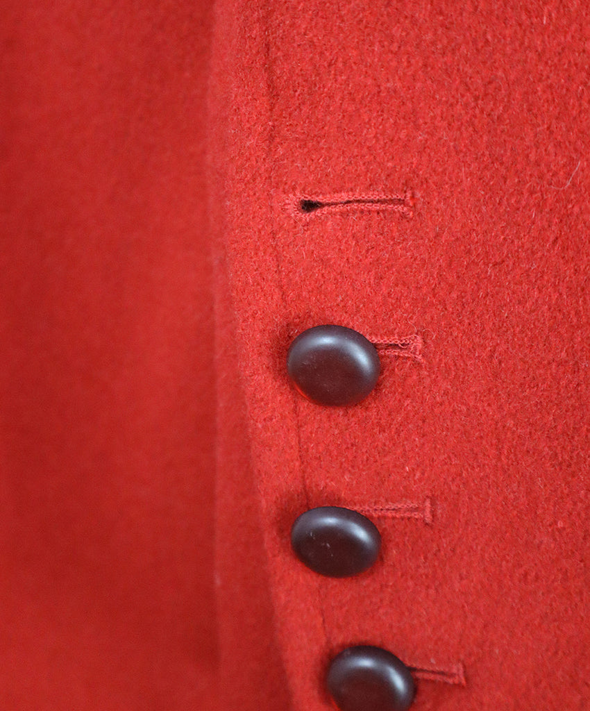 Oscar de la Renta Vintage Red Wool & Fur Coat 5