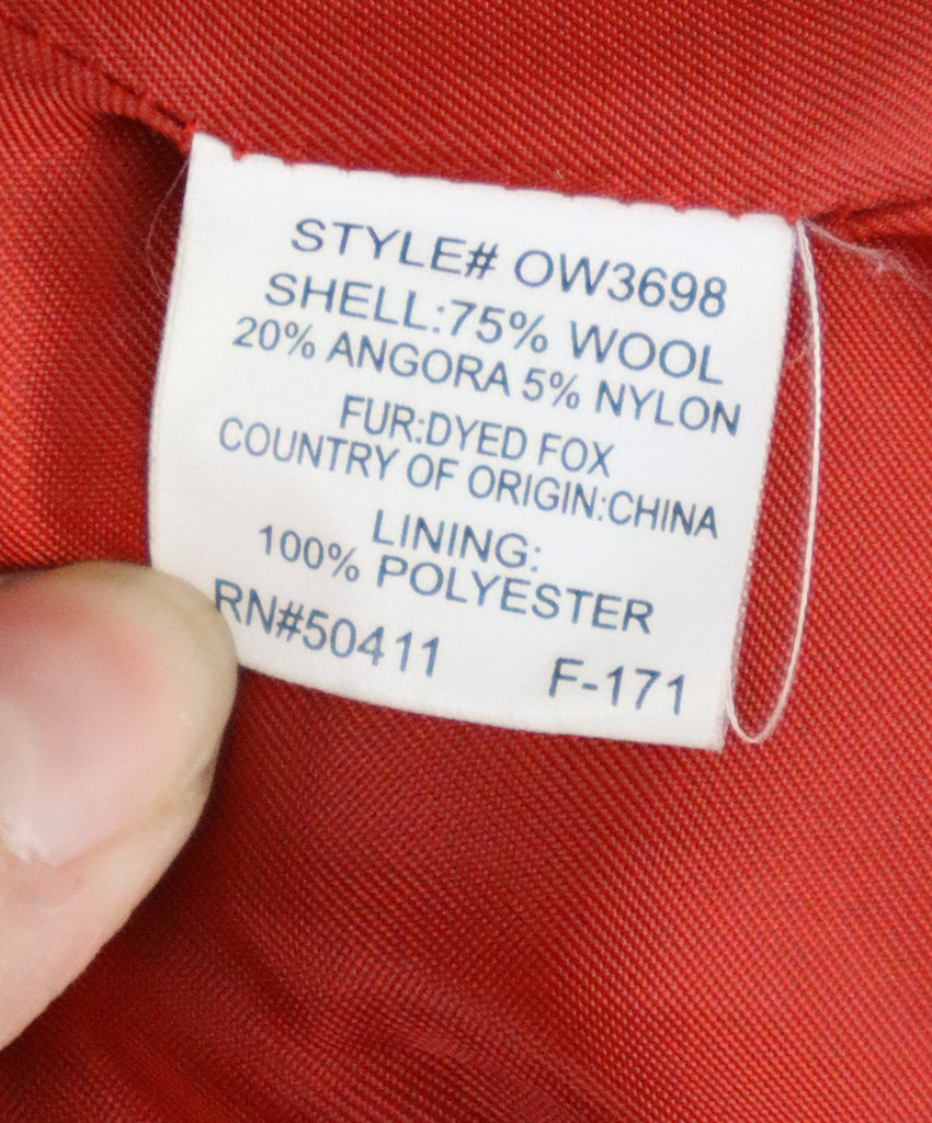 Oscar de la Renta Vintage Red Wool & Fur Coat 4