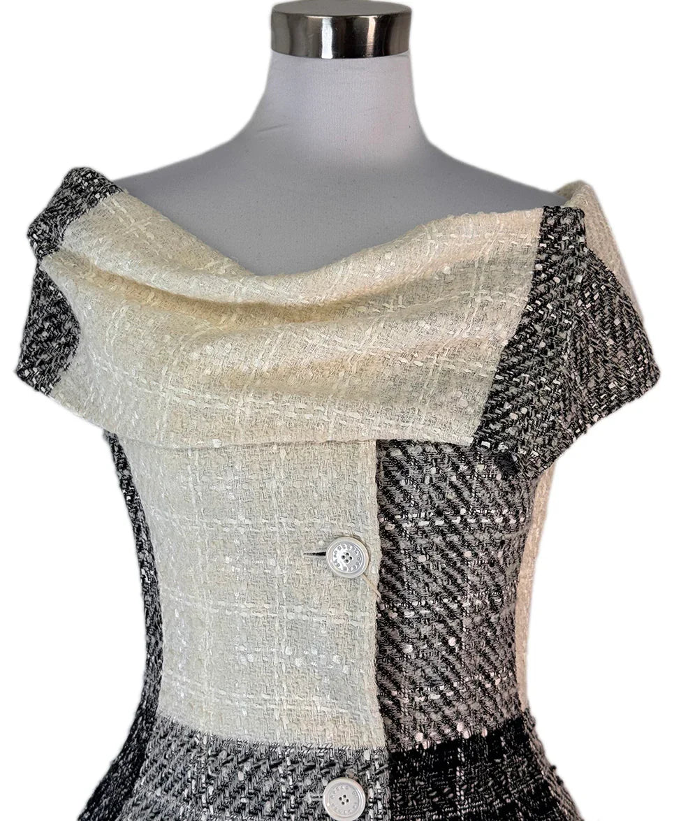 Oscar De La Renta Ivory and Black Tweed Dress sz8 l Michael's
