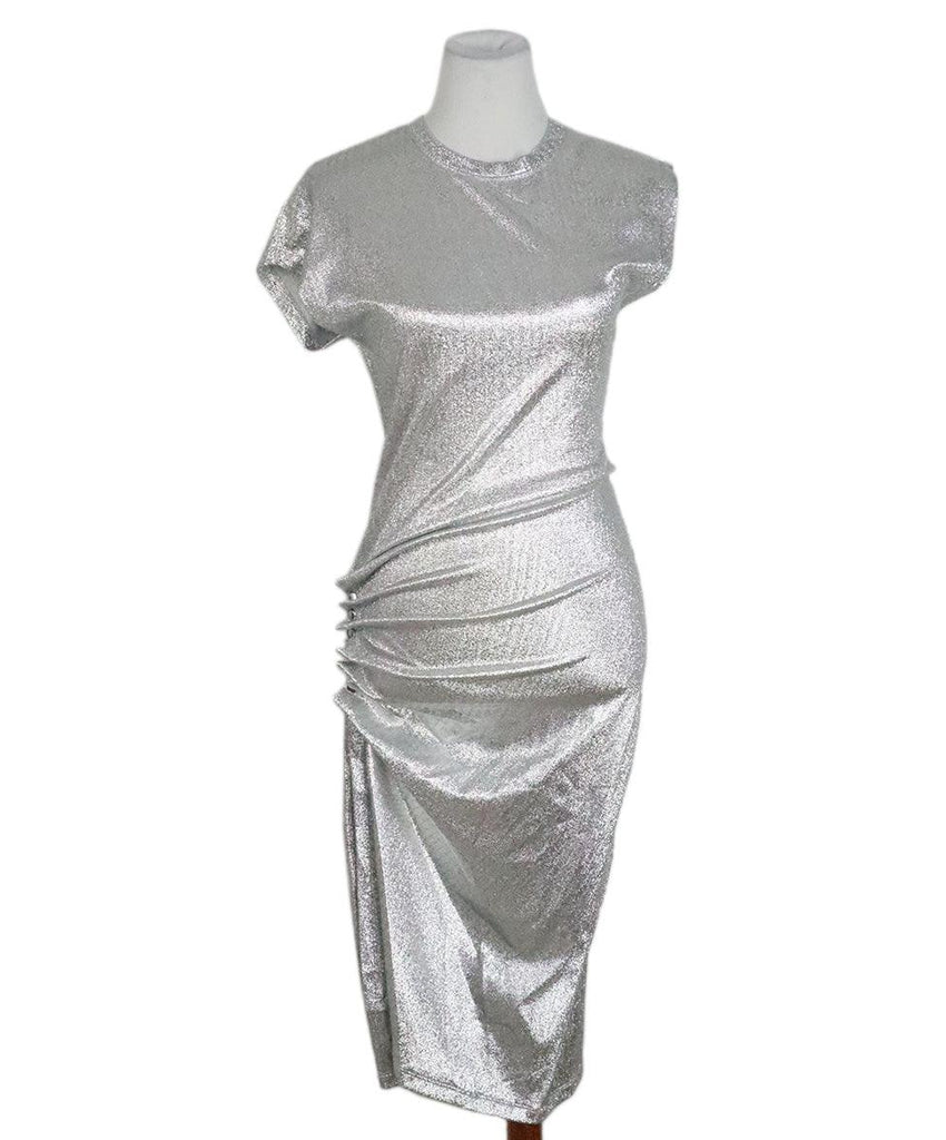 Paco Rabanne Silver Lurex Dress sz 4 - Michael's Consignment NYC