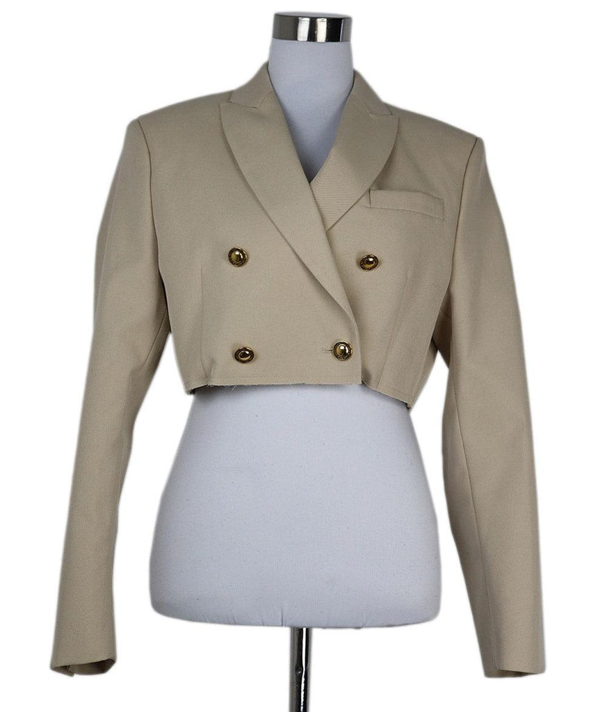 Palm Angels Distressed Khaki Cropped Blazer 