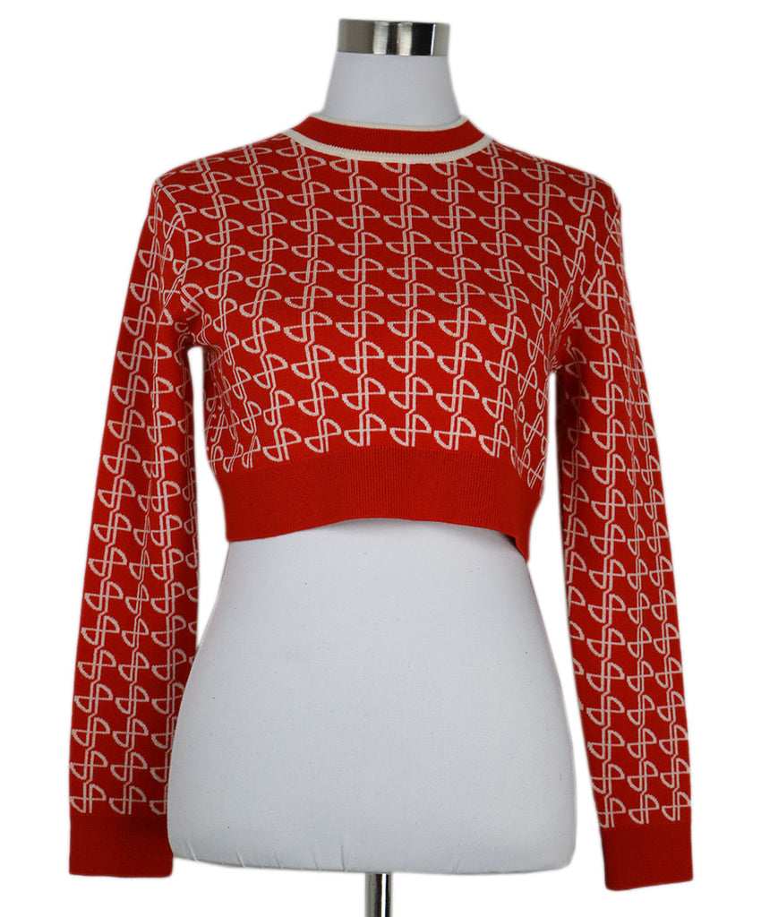 Patou Red & White Print Wool Crewneck 