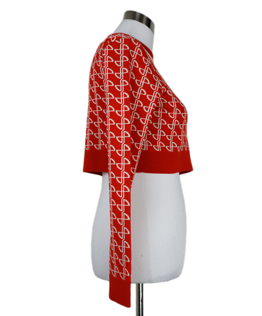 Patou Red & White Print Wool Crewneck 1