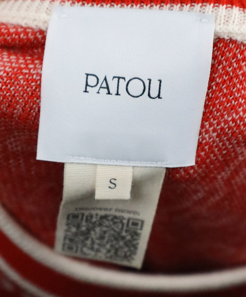 Patou Red & White Print Wool Crewneck 3