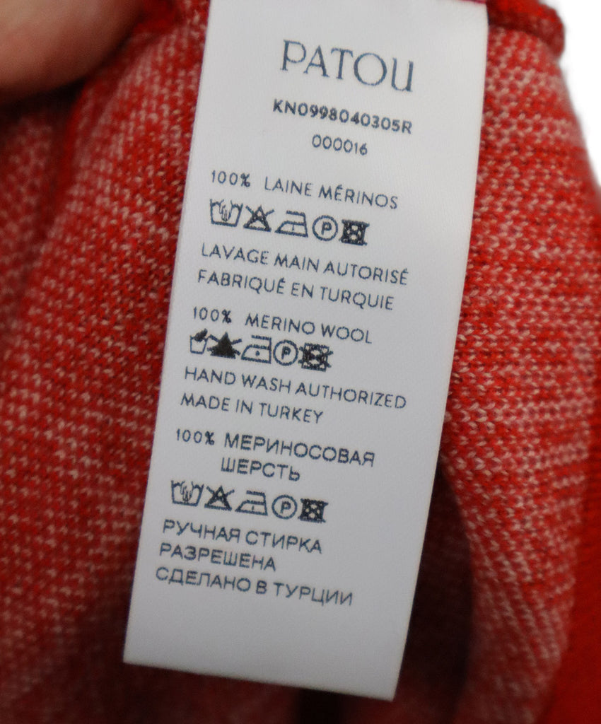 Patou Red & White Print Wool Crewneck 4