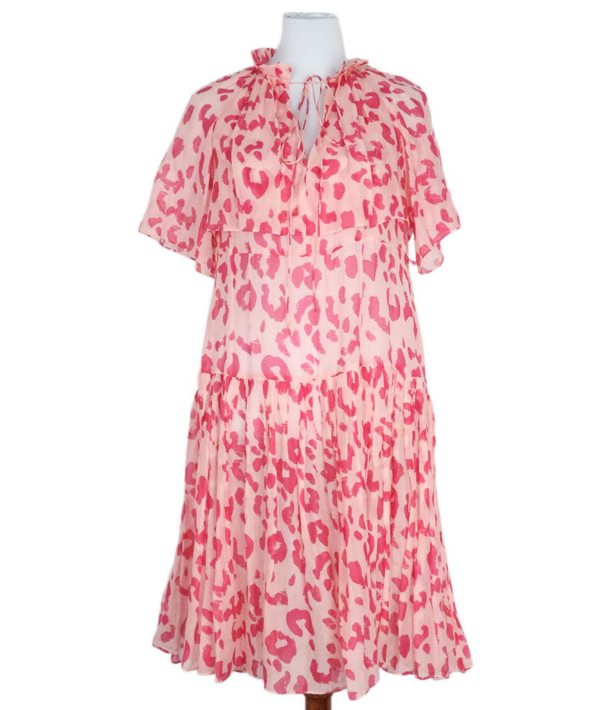 Paule Ka Pink Leopard Print Dress 