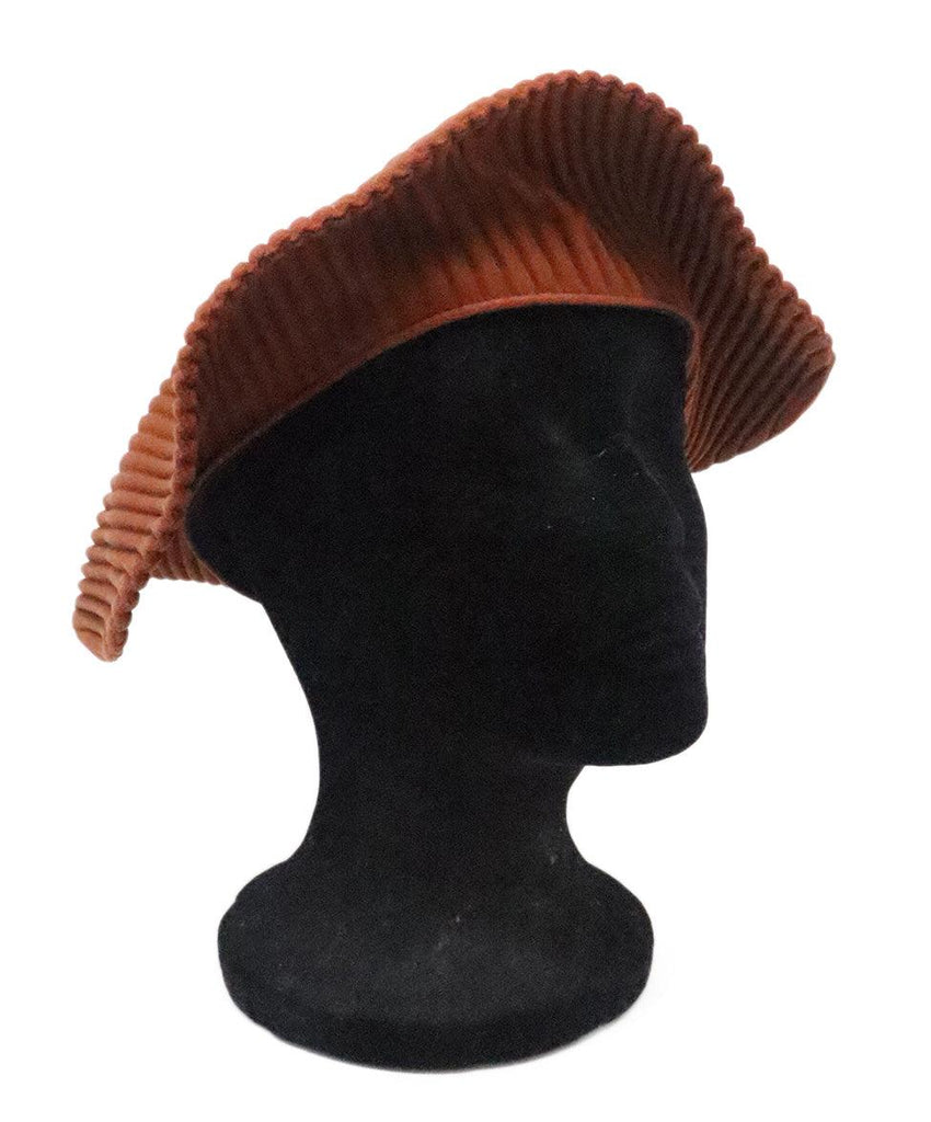 Pleats Please Brown Beret Hat - Michael's Consignment NYC