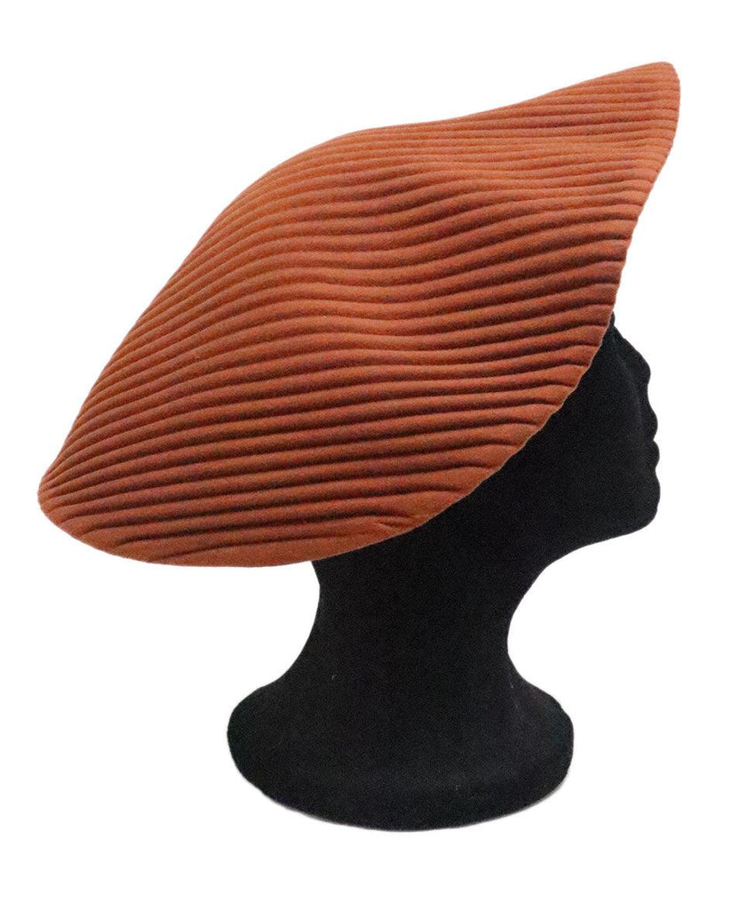 Pleats Please Brown Beret Hat - Michael's Consignment NYC