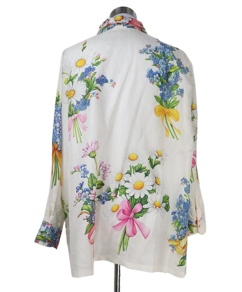 Pero White Floral Print Blouse sz 6 - Michael's Consignment NYC