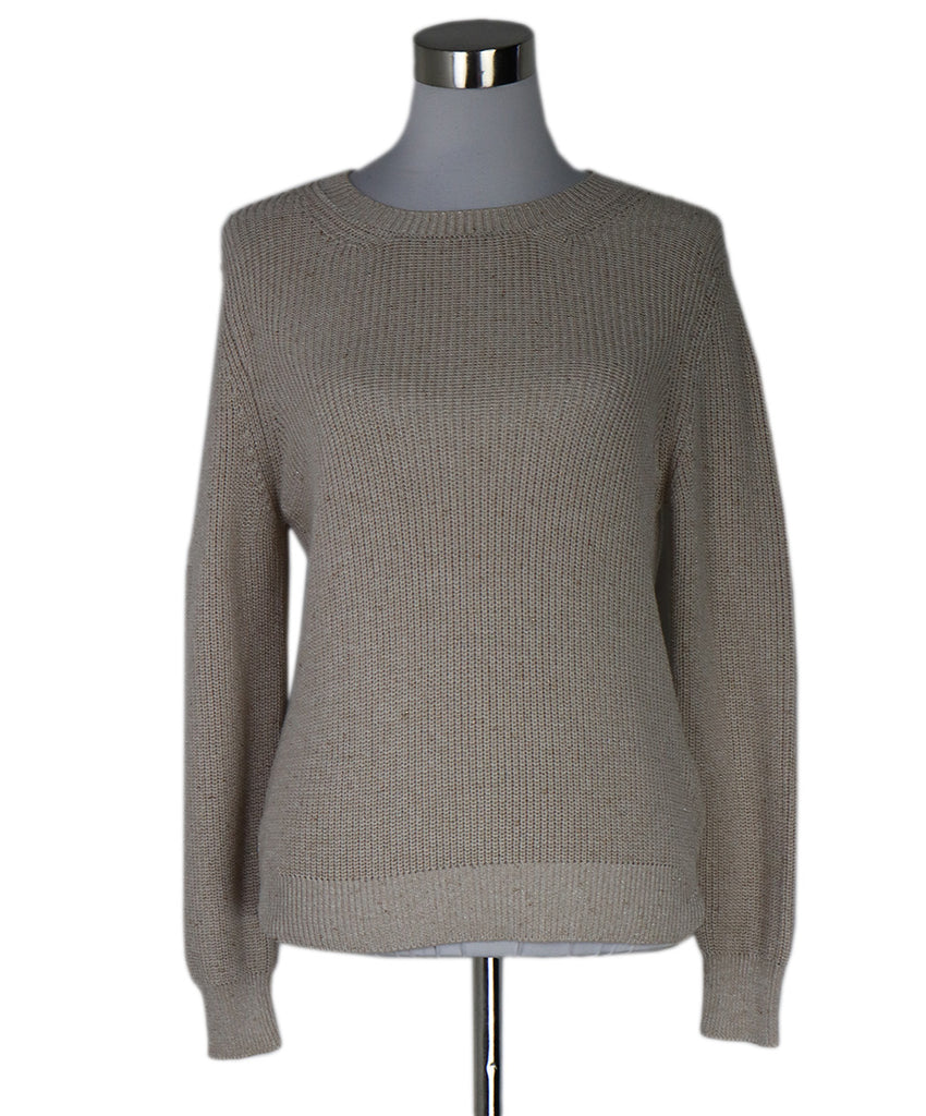 Peserico Ivory & Bronze Knit Sweater 