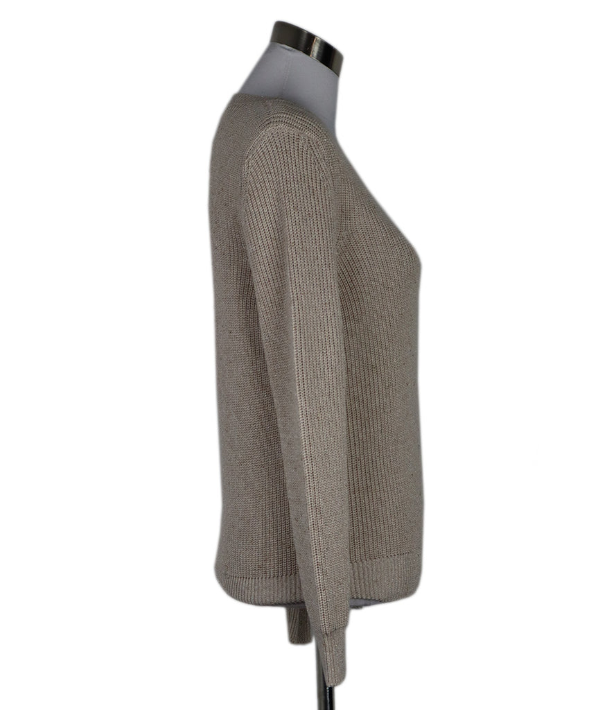 Peserico Ivory & Bronze Knit Sweater 1