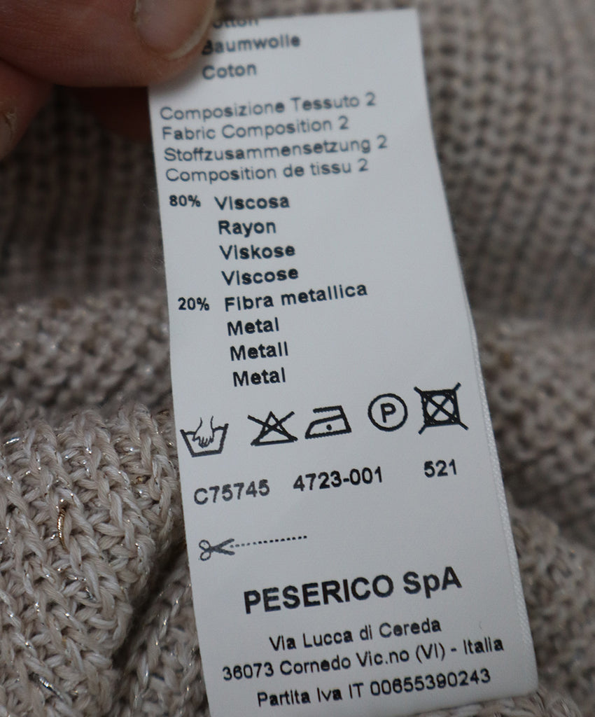 Peserico Ivory & Bronze Knit Sweater 4