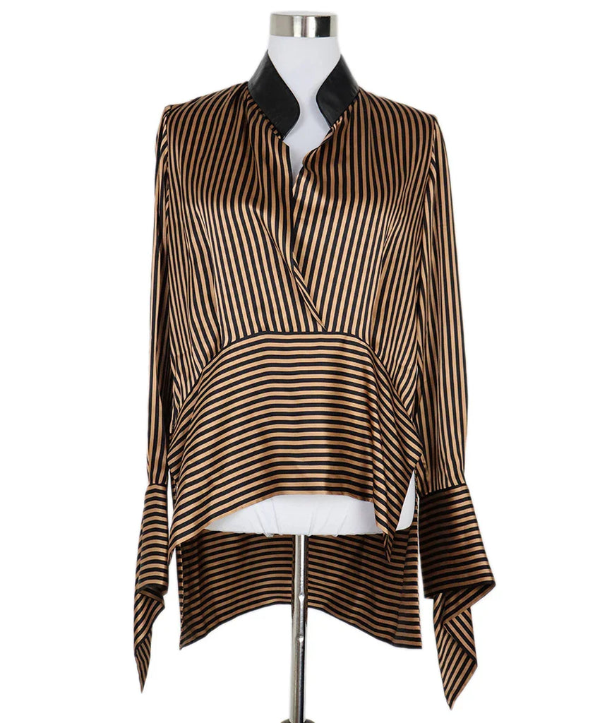 Petar Petrov Brown & Black Silk Blouse sz 4 - Michael's Consignment NYC