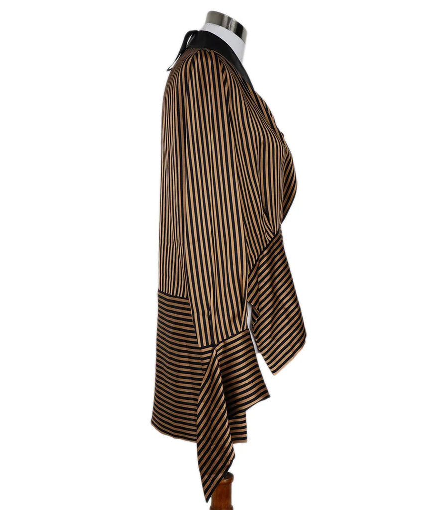 Petar Petrov Brown & Black Silk Blouse sz 4 - Michael's Consignment NYC