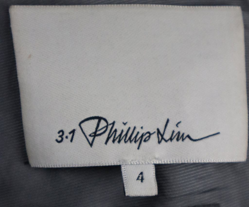 Phillip Lim Black Leather & Grey Wool Biker Jacket 3