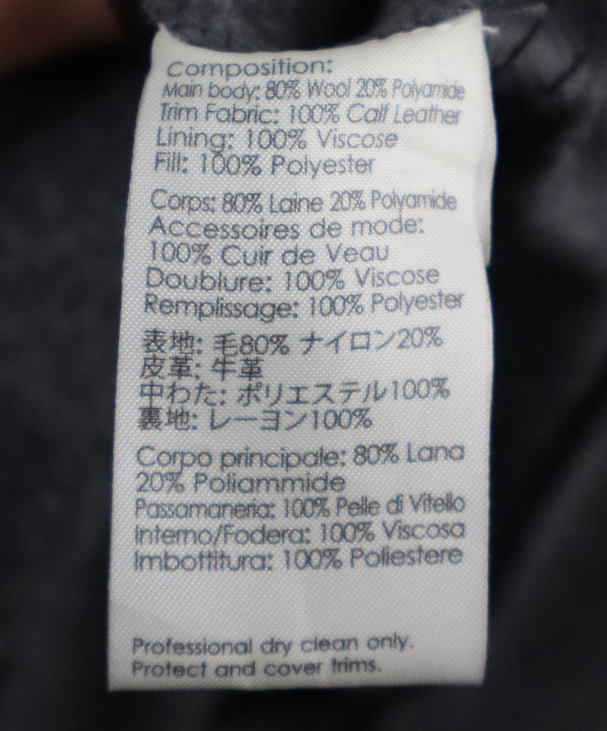 Phillip Lim Black Leather & Grey Wool Biker Jacket 4